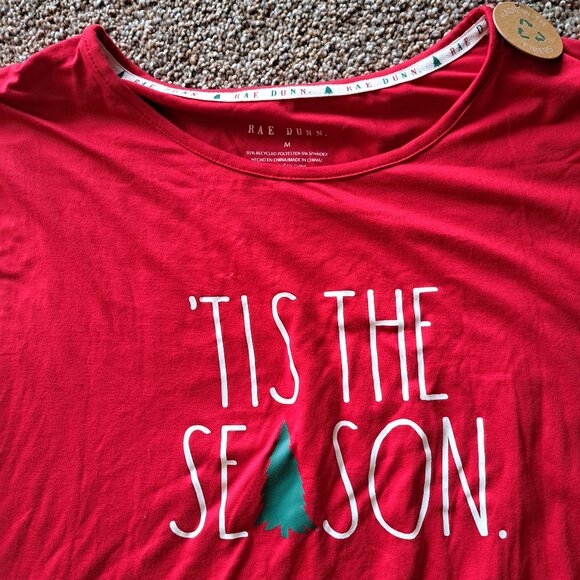 Rae Dunn  “’Tis the Season” Red Long-Sleeve Holiday Shirt – Size Medium NWT - Picture 3 of 7